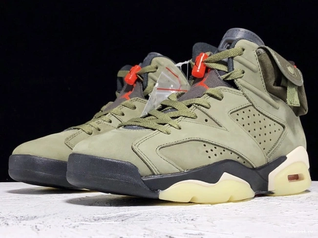 Scott Medium CN1084-200 Air Olive 6 Jordan x Travis 0629